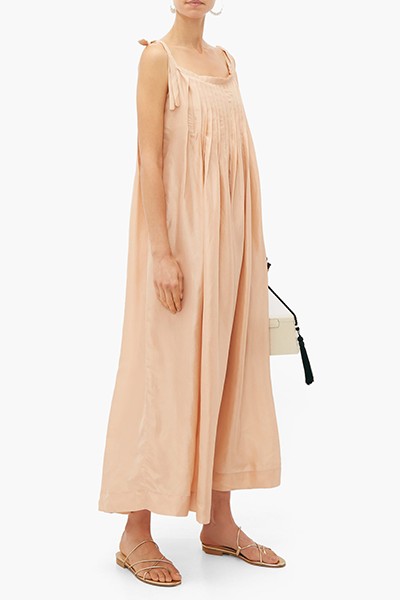 Salinas Pleated Silk Dress from Loup Charmant