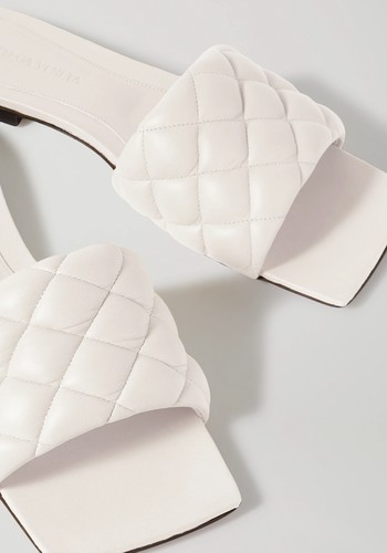 Quilted Leather Slides from Bottega Veneta