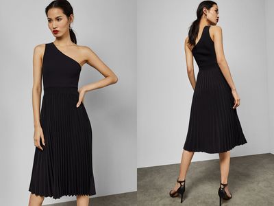 Asymmetric Knitted Midi Dress