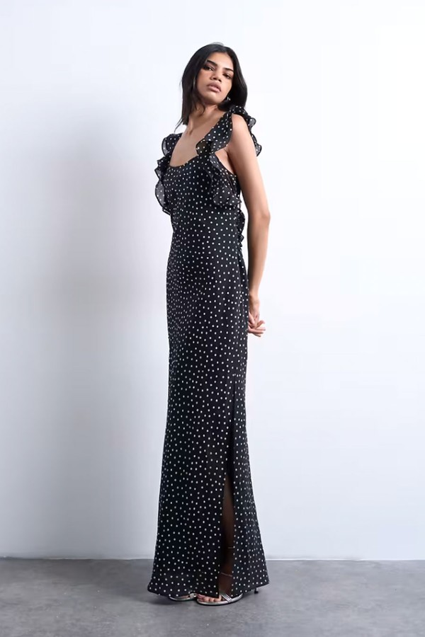 Ruffle Shoulder Amalfi Slip Dress