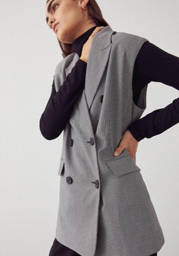  Essential Dogstooth Sleeveless Blazer from Warehouse