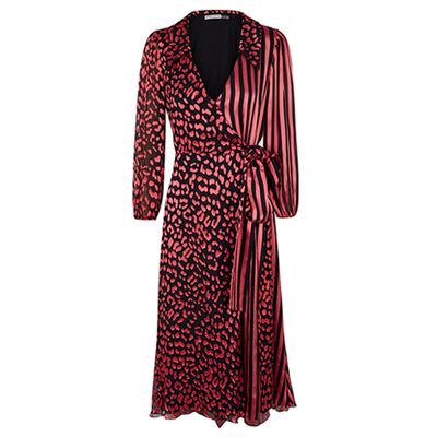 Abigail Devoré Silk-Blend Wrap Dress from Alice + Olivia