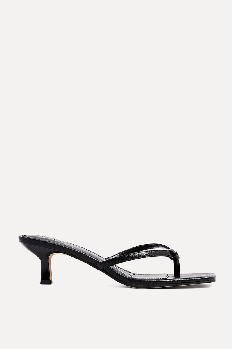 Knotted Thong Strap Heels