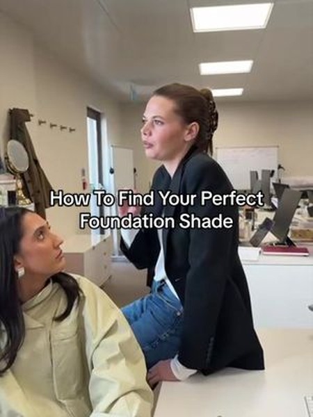 AD The team gets shade matched by Aimee Connolly using the Cream Cushion Foundation from @Sculptedbyaimee…