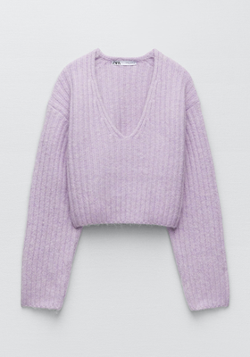 Knit Ribbed Cropped Sweater  from Zara
