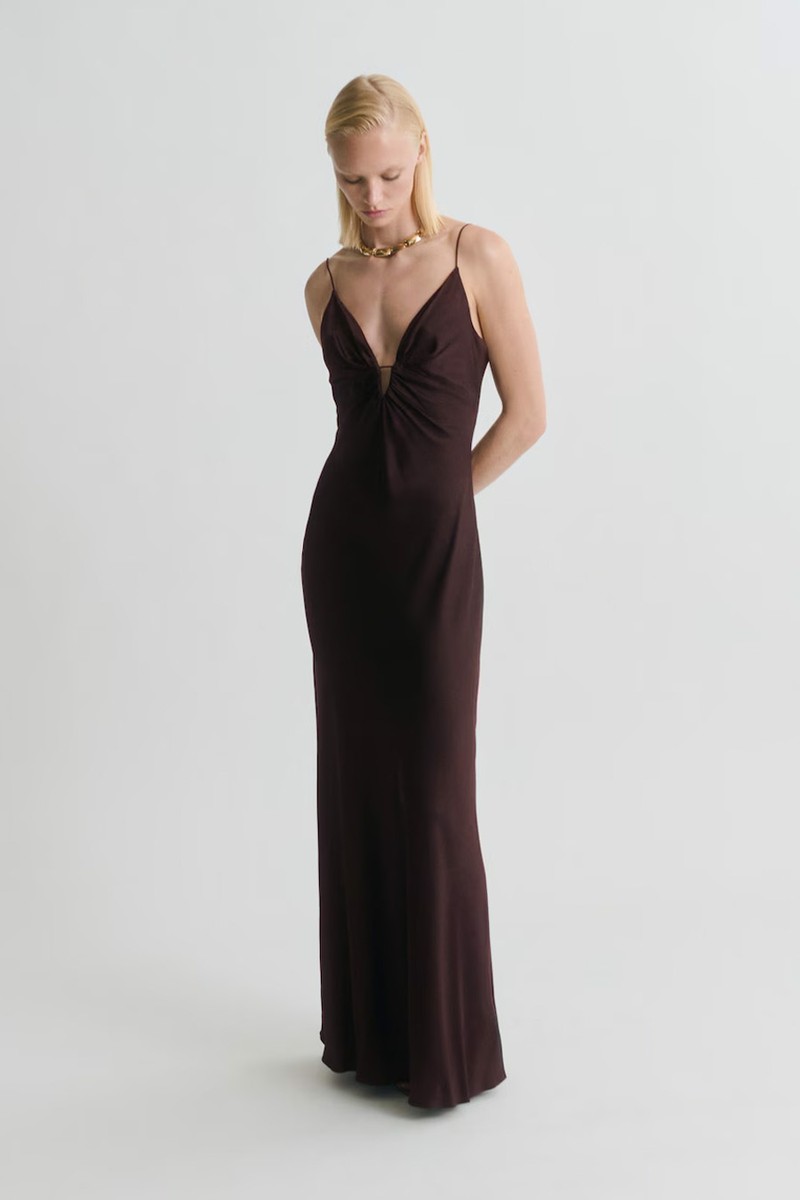V-Neck Satin Dress