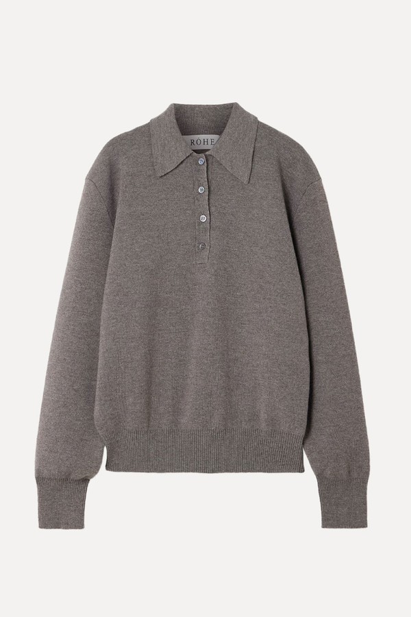 Wool & Cashmere-Blend Polo Shirt from rÓHE