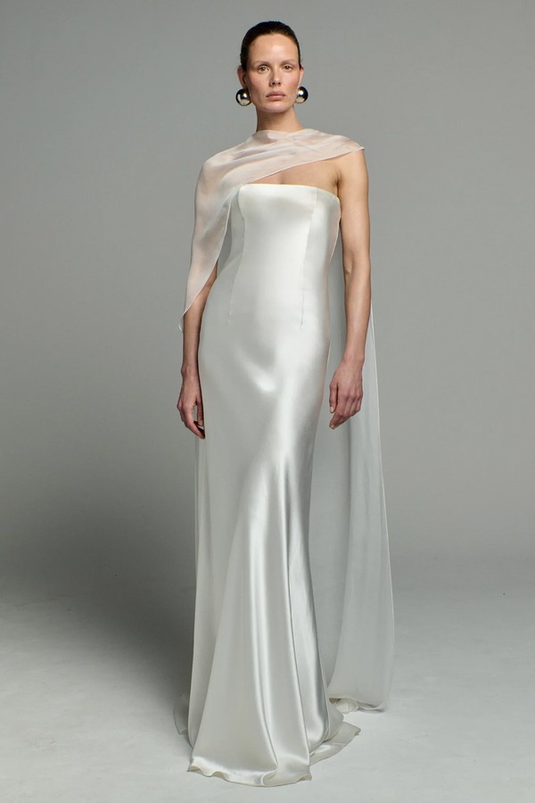 Asymmetric Chiffon Cape from The Own Studio