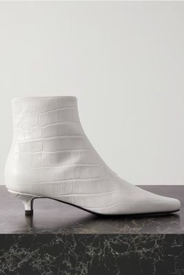 The Croco Slim Croc-Effect Leather Ankle Boots from TOTEME