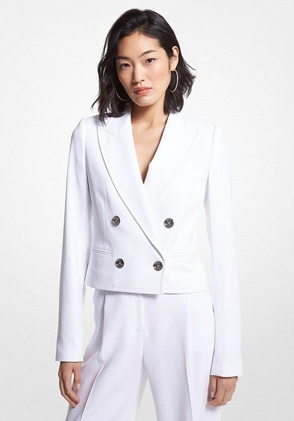 Cropped Crepe Blazer