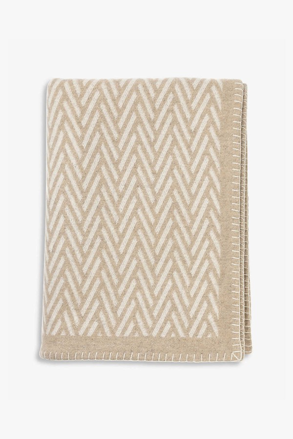 Basket Weave Jacquard Wool And Cashmere-Blend Blanket from Johnstons