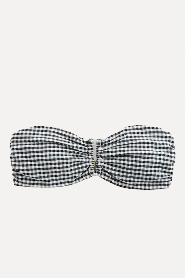 Gingham Trim Bandeau Bikini Top from Next