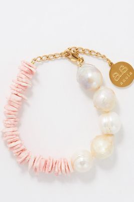 Daphne Shell, Pearl & 18kt Gold-Plated Bracelet from By Alona