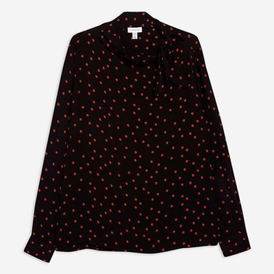 Spotted Pussybow Blouse