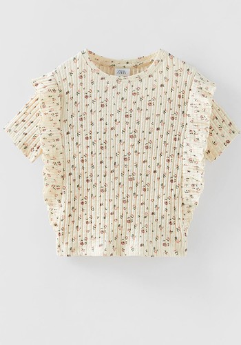 Ribbed Floral T-Shirt