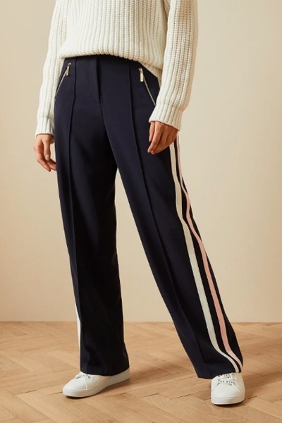 Mayble Side Stripe Wide Leg Trousers