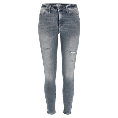 Grey Molly Ripped Mid Rise Jeggings