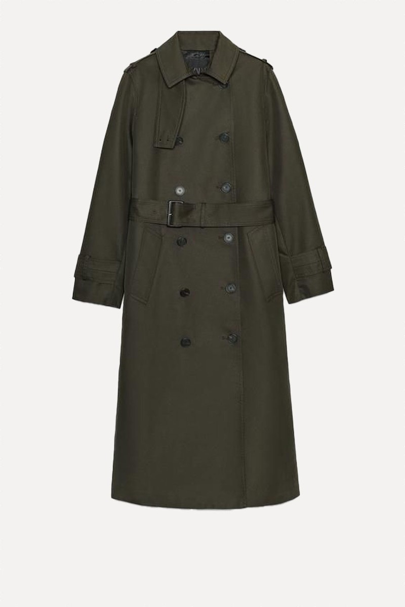 Water Repellent Double-Breasted Trench Coat