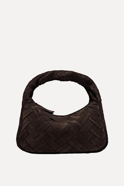 Split Suede Braided Handbag