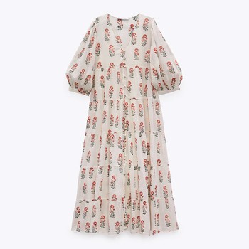 Printed Tiered Dress