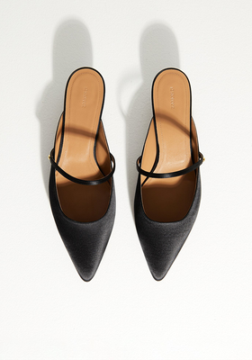 Satin Pointed Toe Mules