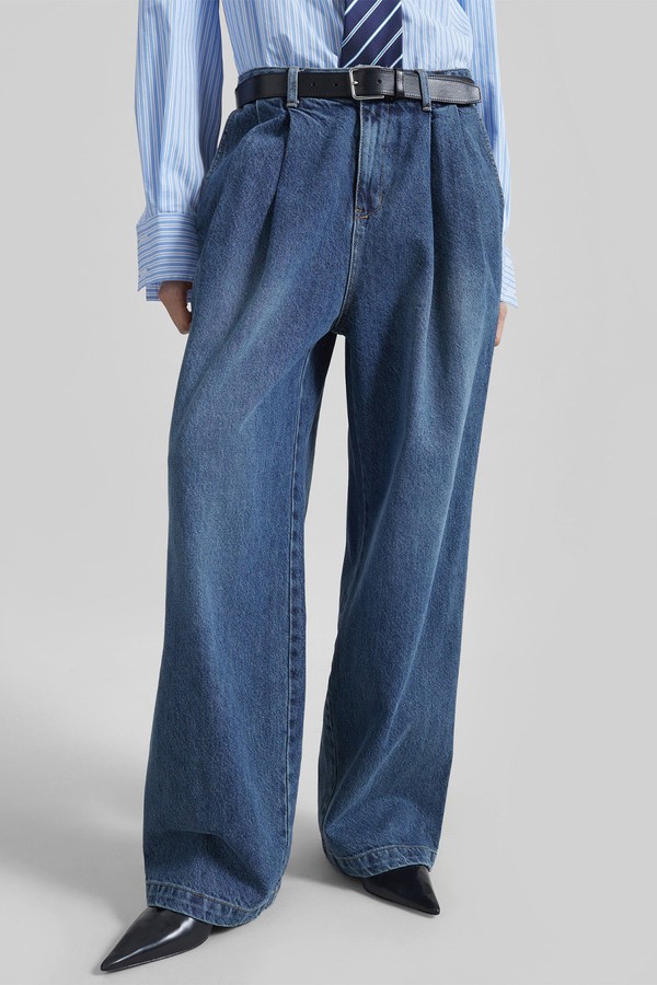 Buxton Pleated Wide Jeans