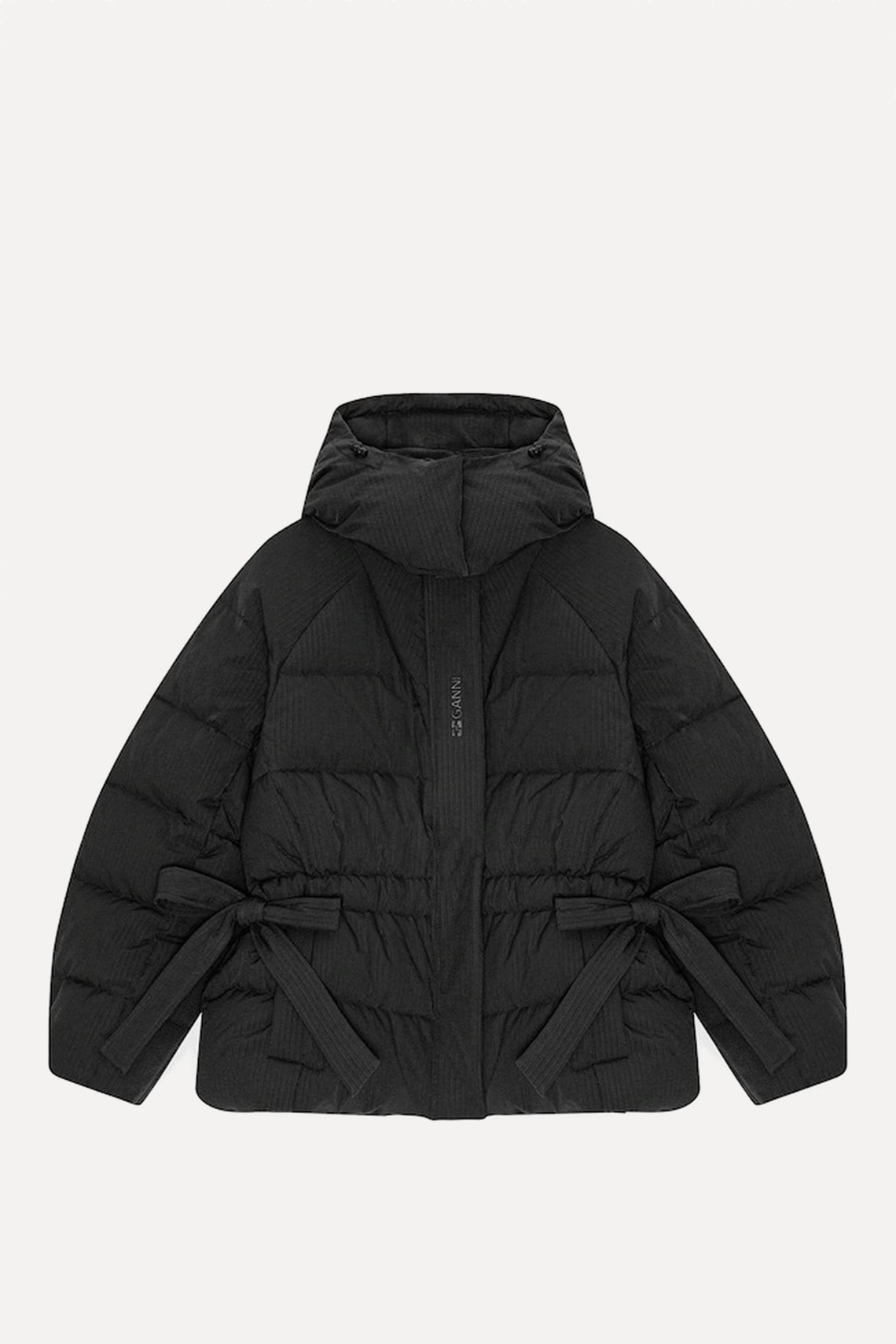 Oversized Tech Seersucker Puffer Jacket from GANNI