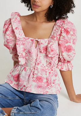 Floral Frill Hem Blouse Top from River Island