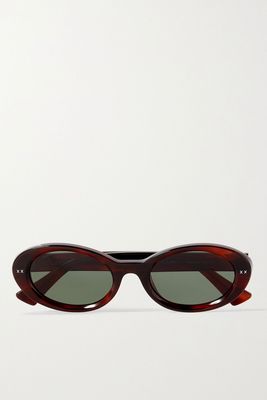 Ida Oval-Frame Tortoiseshell Acetate Sunglasses from Lexxola 