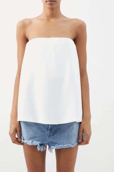 Trapeze Crepe Bandeau Top from Raey