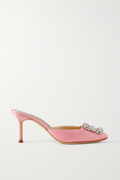 Hangisimu 70 Embellished Satin Mules from Manola Blahnik