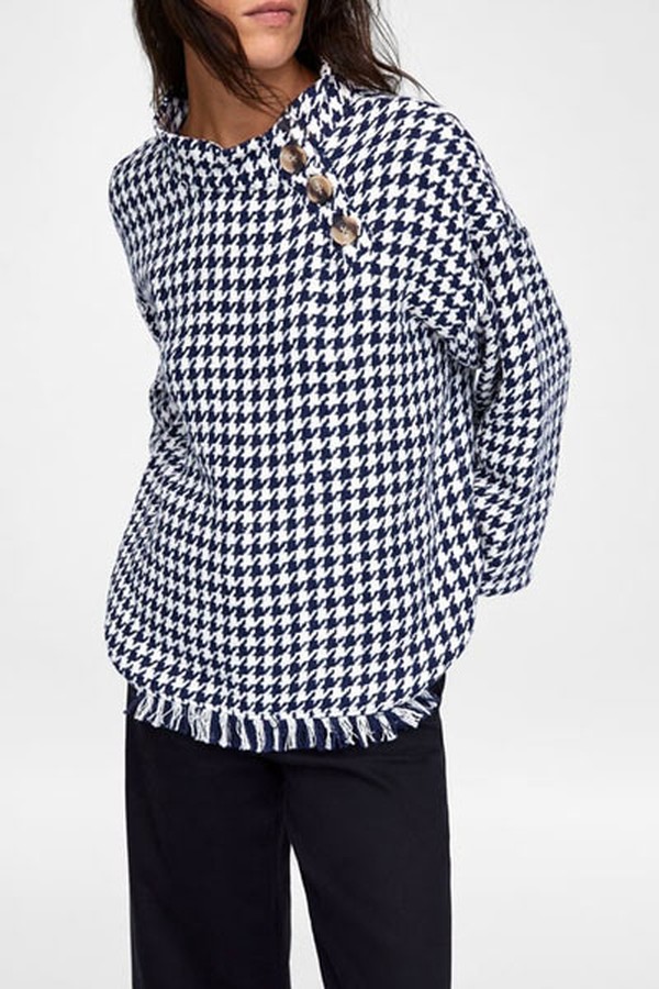 Houndstooth Tweed Top from Zara
