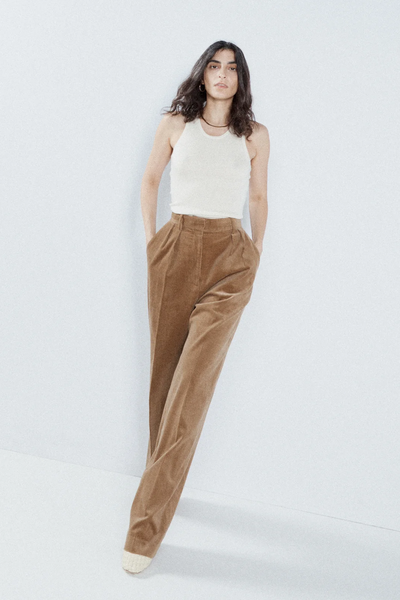 Cotton & Cashmere-Blend Corduroy Trousers