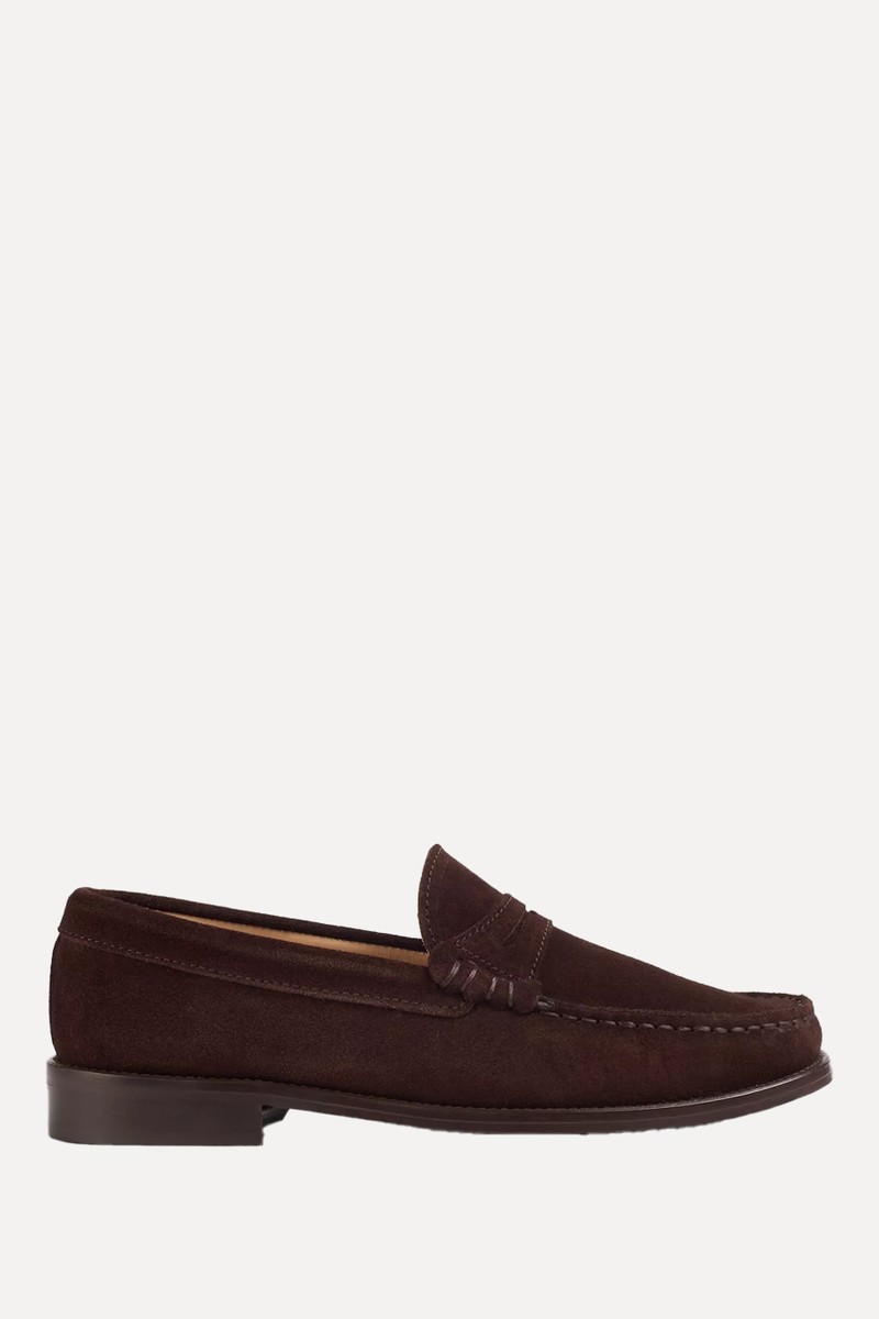 Suede Solo Penny Tuxe Loafers from LK Bennett