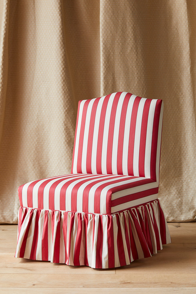 The Maud Plain Stripe Poplin Ruby from Flora Soames