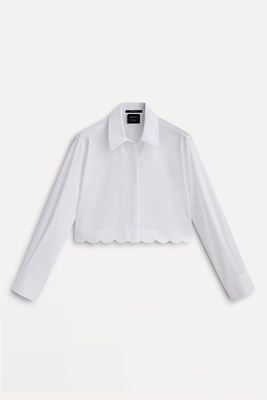 Cropped Shirt With Wavy Detail from Massimo Dutti