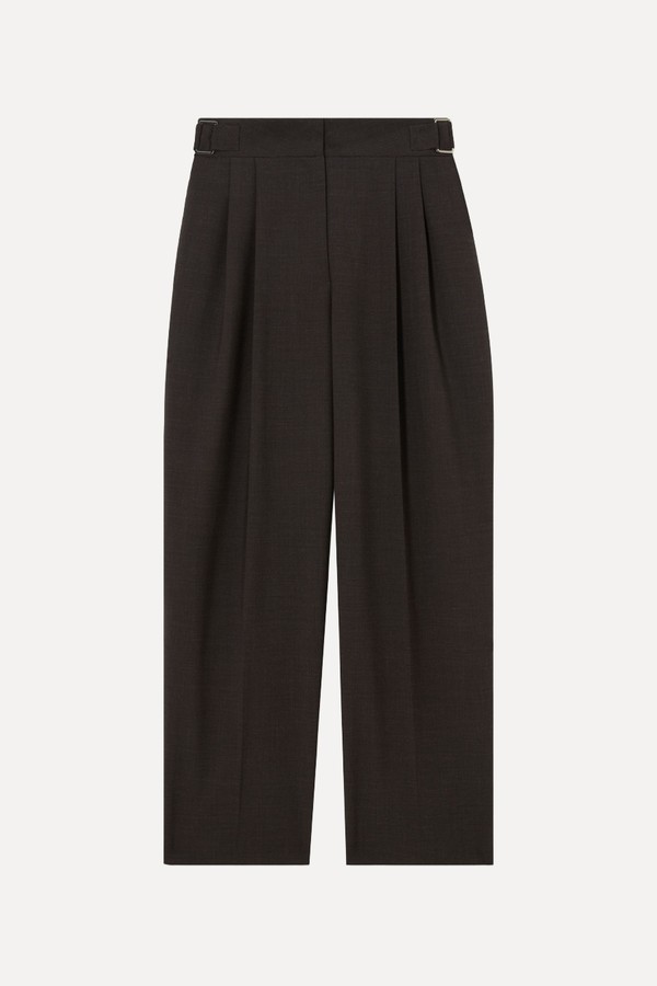  Straight Cut Wool Blend Tailored Trousers
