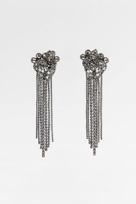 Cascading Rhinestone Earrings from Zara