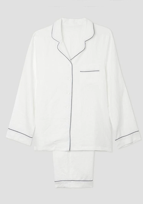 White Linen Pyjama Trouser Set from Piglet In Bed