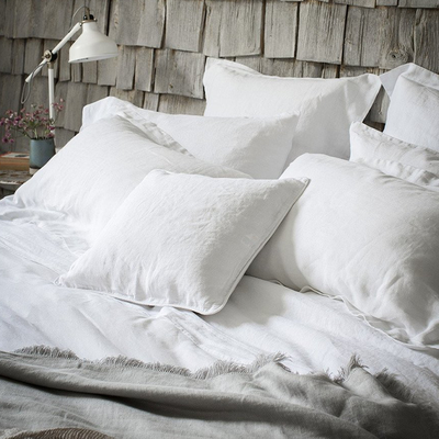 Classic White Linen Duvet Cover from The Linen Works