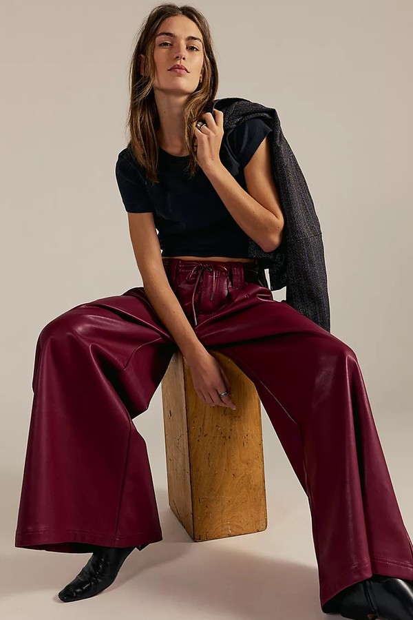 Julien Wide Leg Vegan Leather Pants from Free People