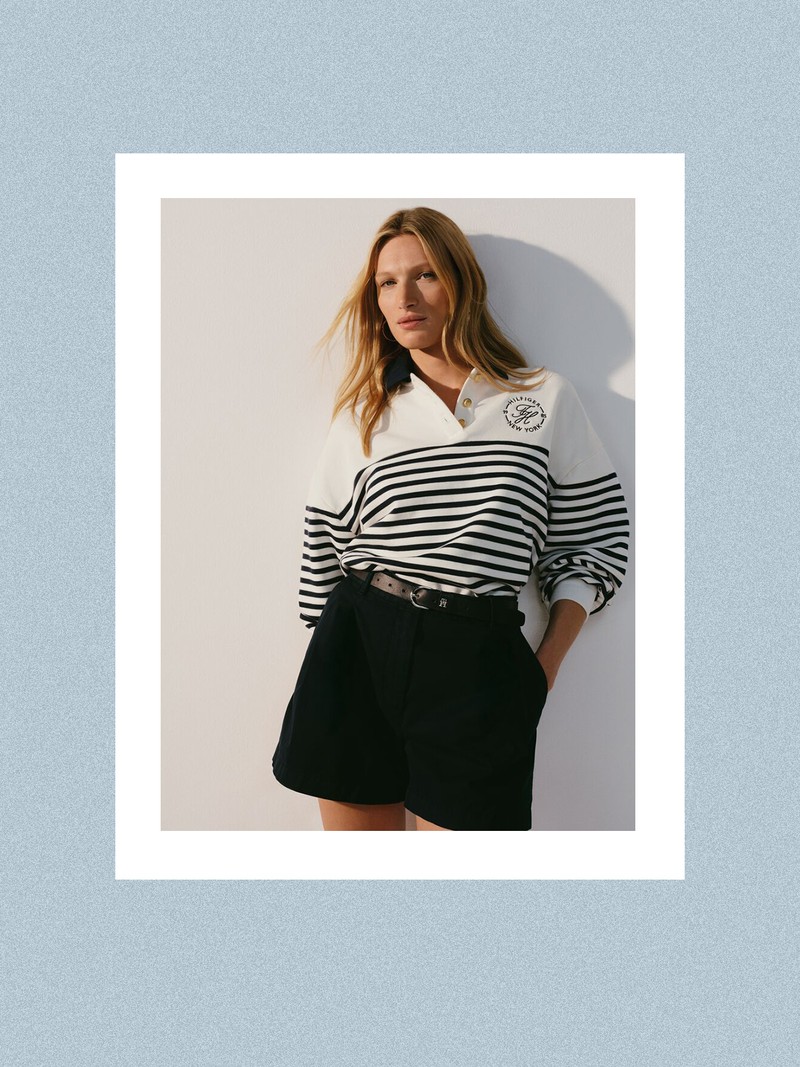 Button Relaxed Polo Sweatshirt