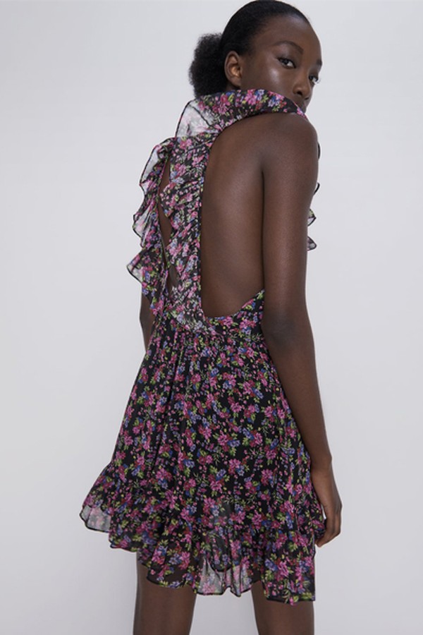 Ruffled Floral Print Dress from Zara