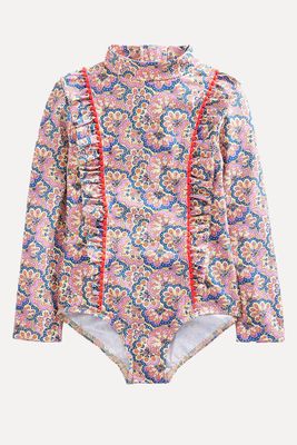 Long Sleeve Trim Swimsuit from Boden