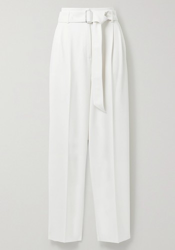 Pleated Wool-Blend Crepe Straight-Leg Pants from Max Mara