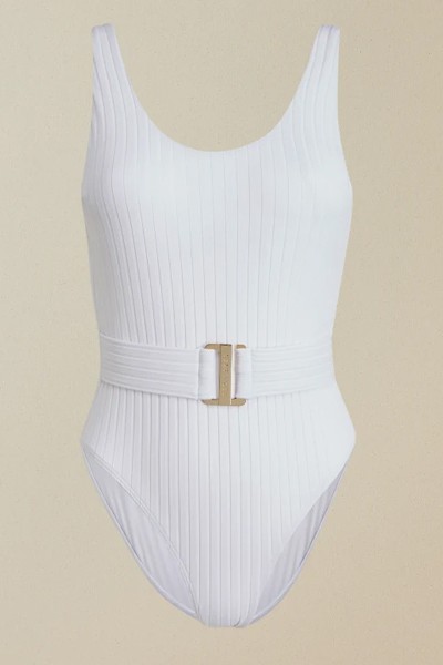 Scoop Neck Textured Swimsuit