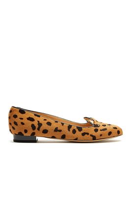 Kitty Leopard-Print Calf-Hair Flats from Charlotte Olympia