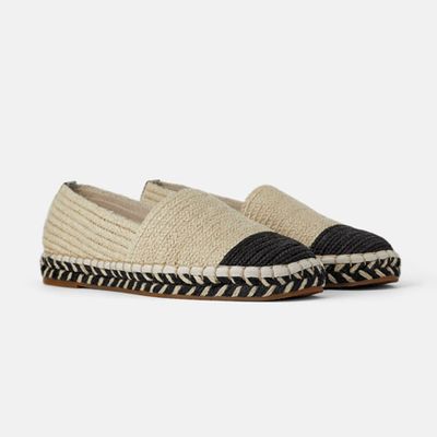 Natural Espadrilles With Contrast Toe Caps from Zara