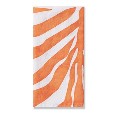 Zebra Napkin Tablecloth in Tangerine Orange