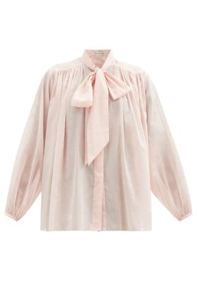 Pussy-Bow Cotton Blouse from Alexandre Vauthier